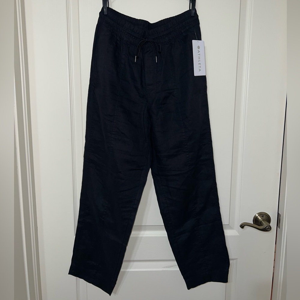 NWT Athleta Retreat High Rise Linen Ankle Pant